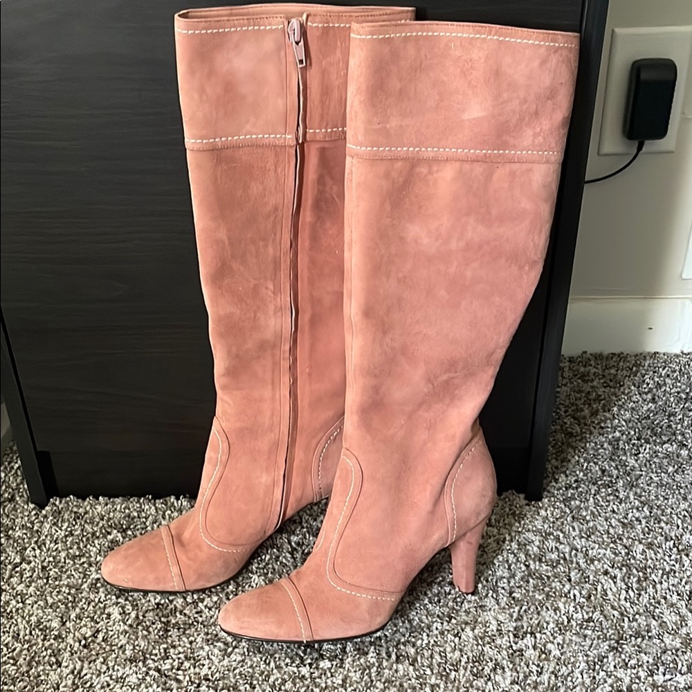 Chic Pink Heeled Boots for Women
